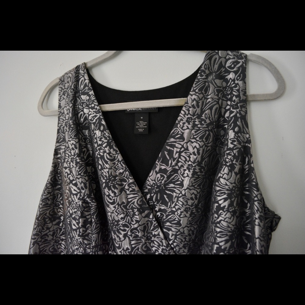 Lane Brant Metallic Brocade Aline Dress - Size 18 - Picture 2 of 4